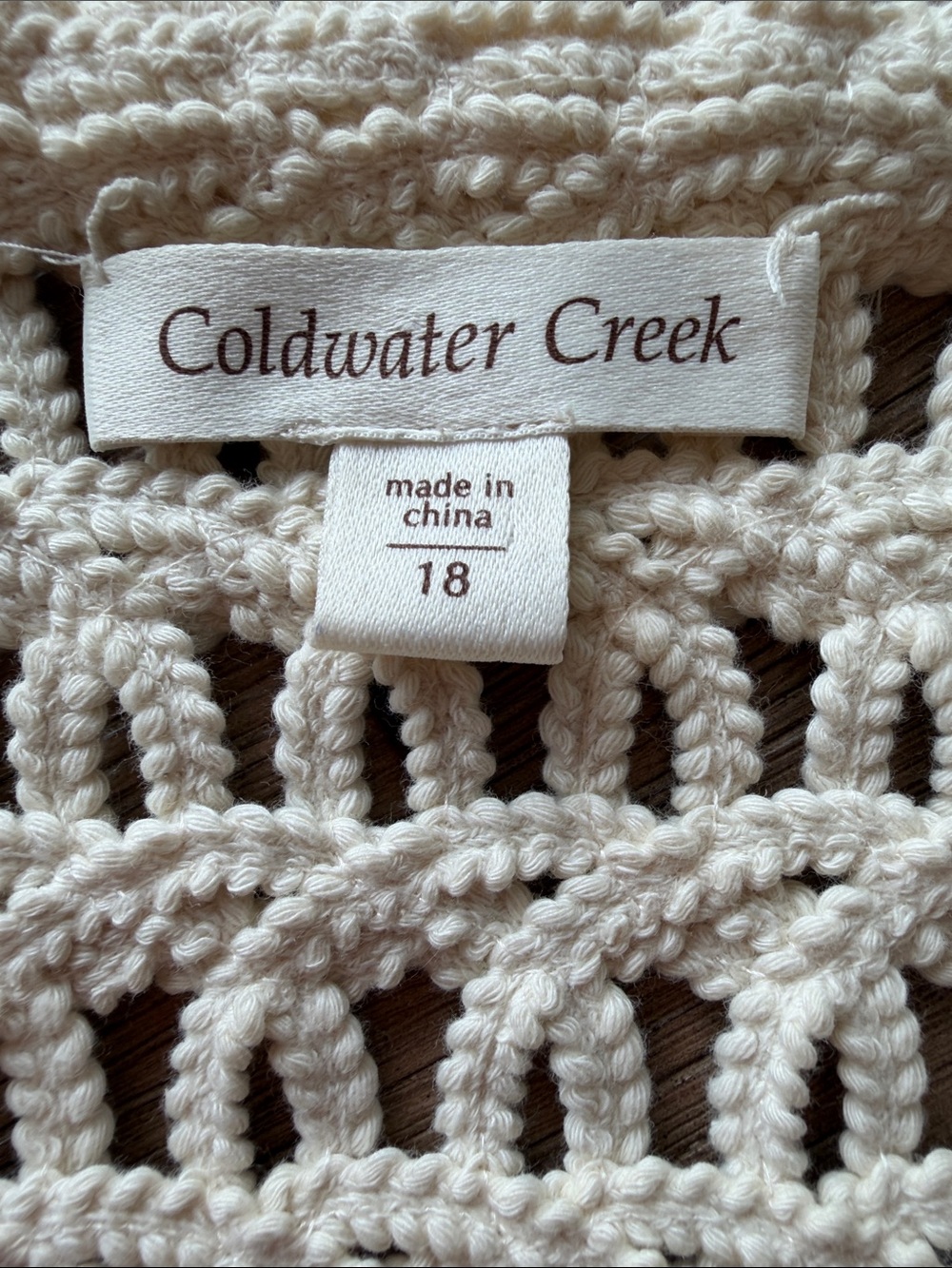 Coldwater Creek Open-Weave Crochet Cardigan - Cream - Picture 2 of 12